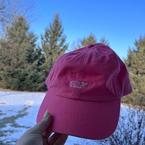 Vineyard Vines hot pink whale baseball cap hat